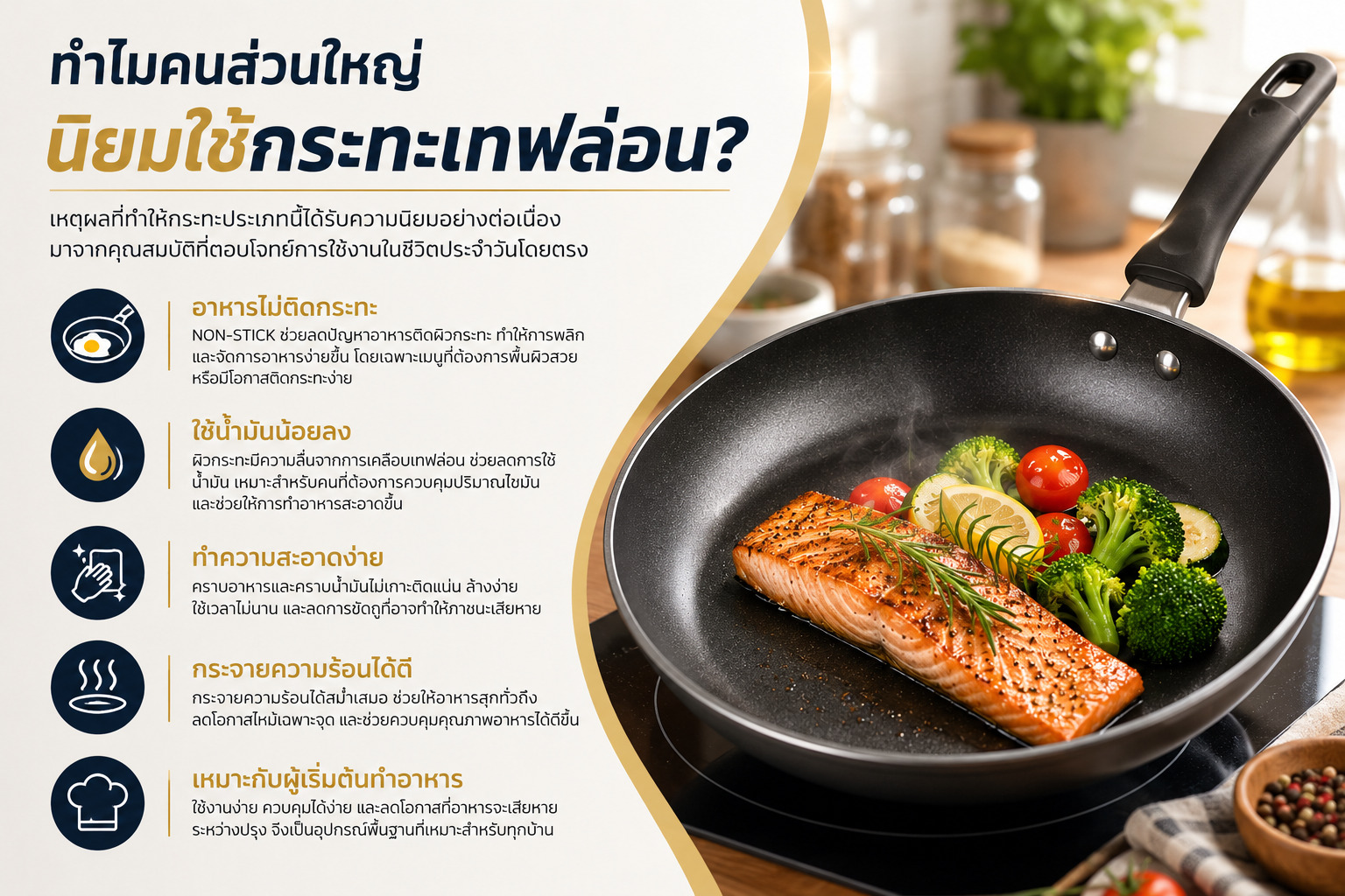 ทำไมถึงต้องใช้กระทะเทฟล่อน