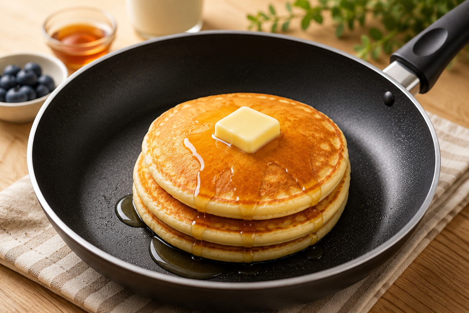 pancake-teflon-pan กระทะเทฟล่อนทำแพนเค้ก