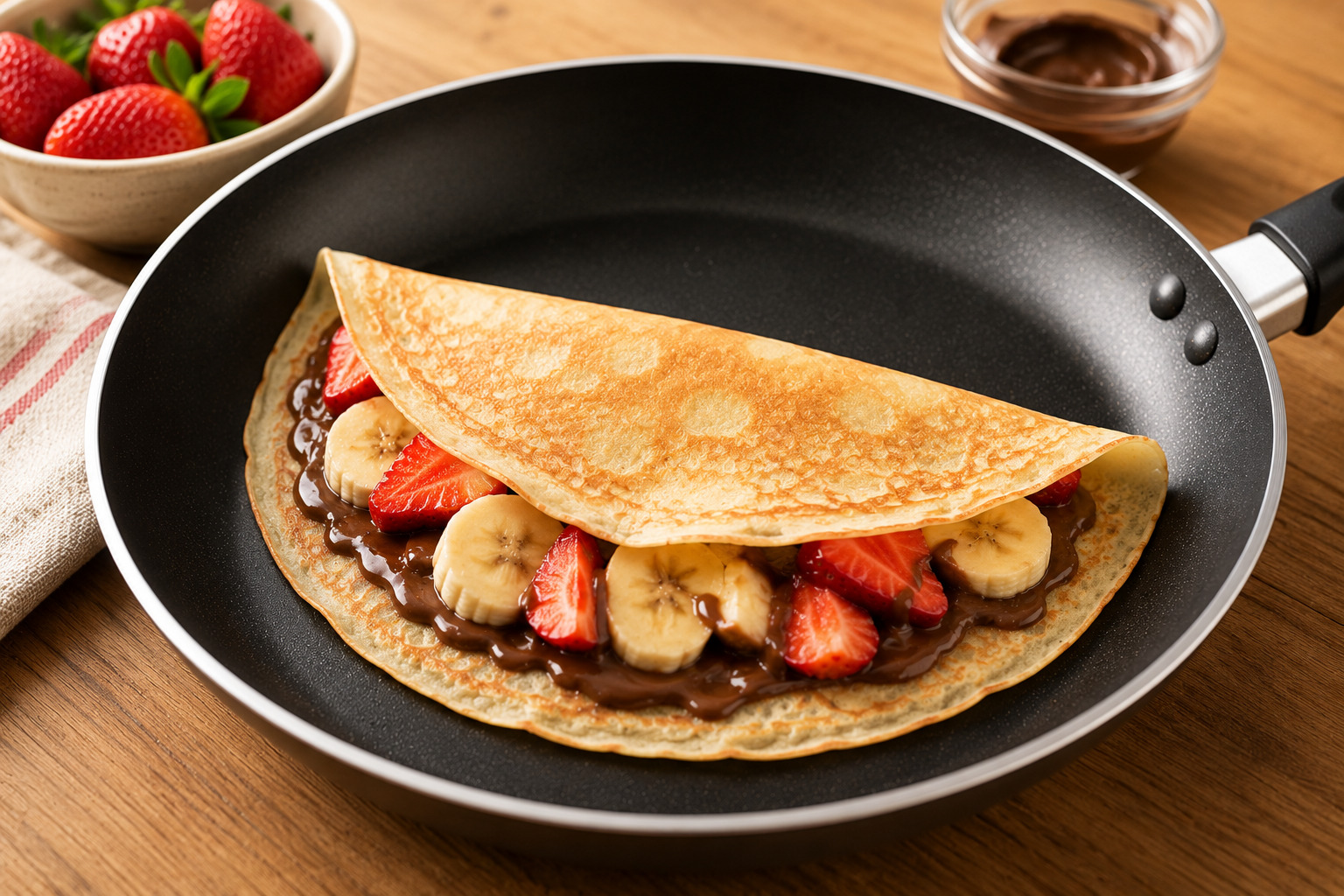 crapes-with-teflon-pan ทำเครปด้วยกระทะเทฟล่อน