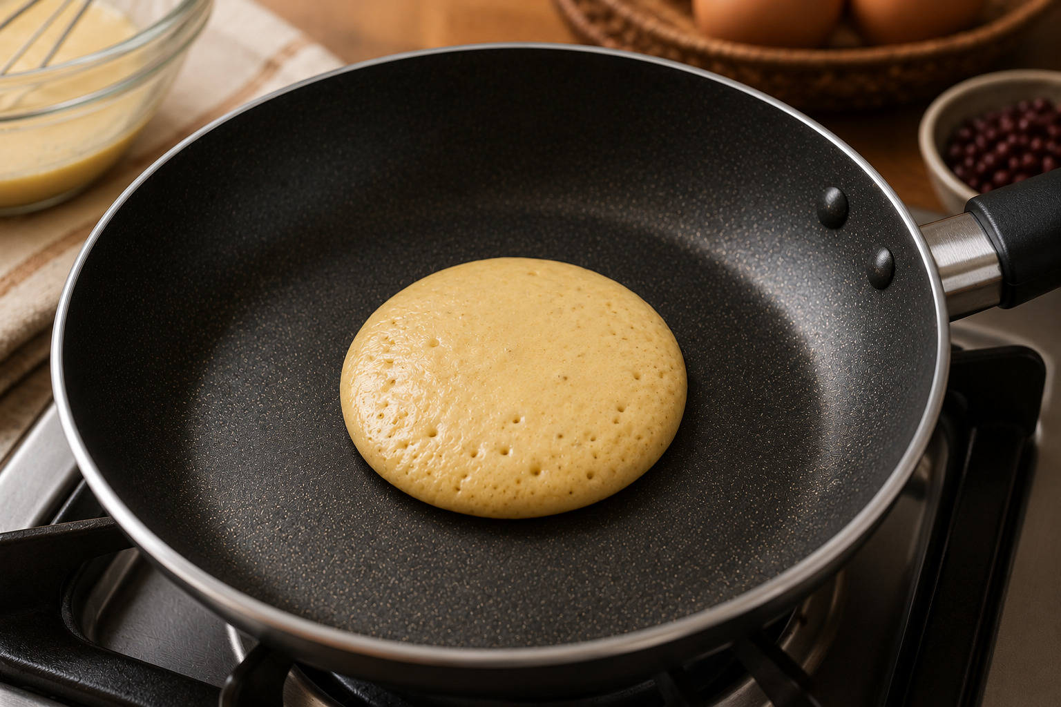 dorayaki-with-teflon-pan ทำโดรายากิด้วยกระทะเทฟล่อน