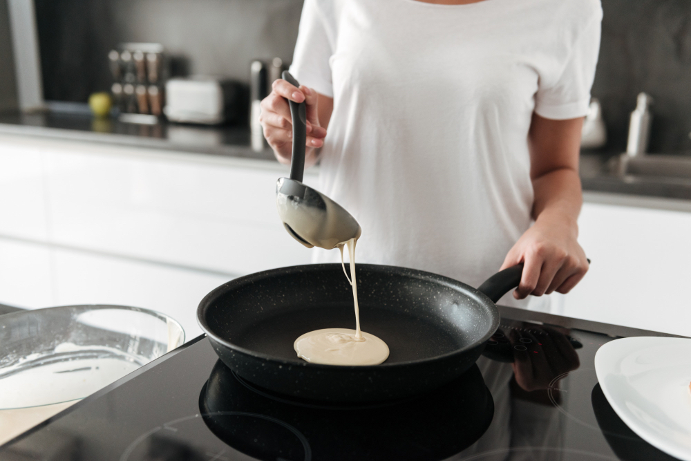 pancake-from-teflon-pan กระทะเทฟล่อนทำแพนเค้ก